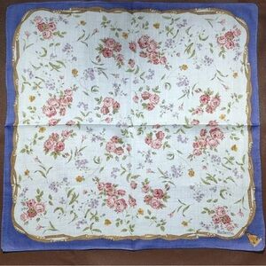Burberry Floral Handkerchief with Blue Border